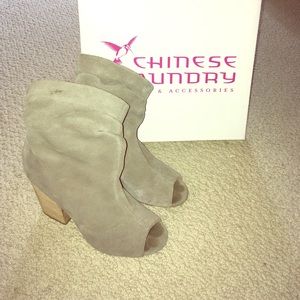Chinese Laundry break up slouch peep toe bootie